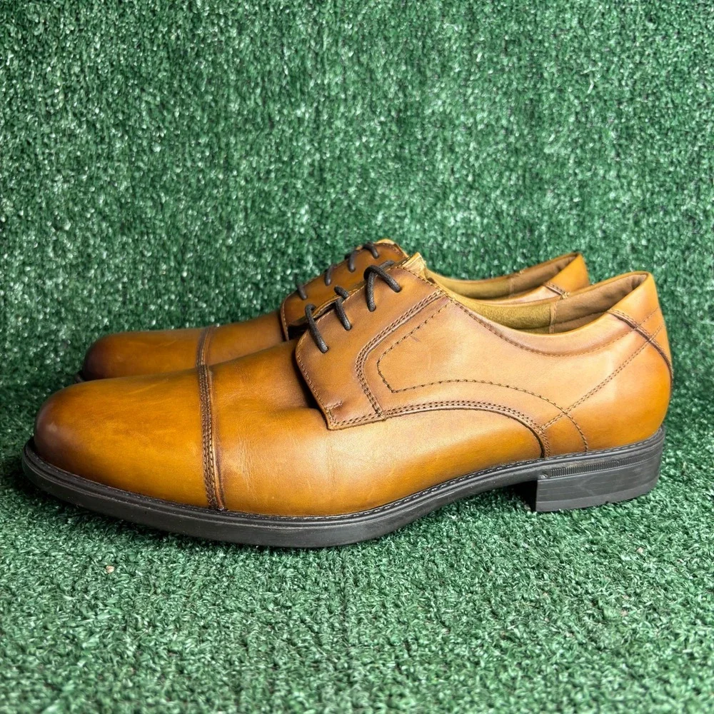 NEW Florsheim Midtown Cap Toe Leather Tech Oxford Brown Mens 10.5EEE Extra Wide